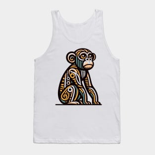 Pop art monkey illustration. cubism illustration of monkey Tank Top